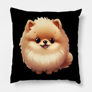 cute pomeranian dog pet portrait vector illustration Pillow