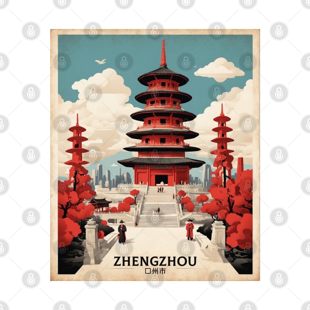 Zhengzho China Vintage Poster Tourism by TravelersGems