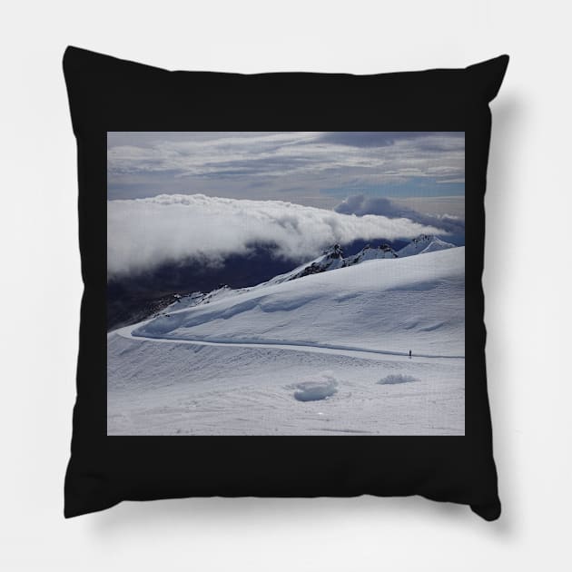 Ski Mountain Panorama Pillow by Artstastic