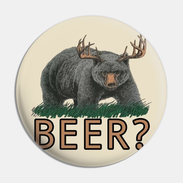 Bear Deer Beer Pin by darklordpug