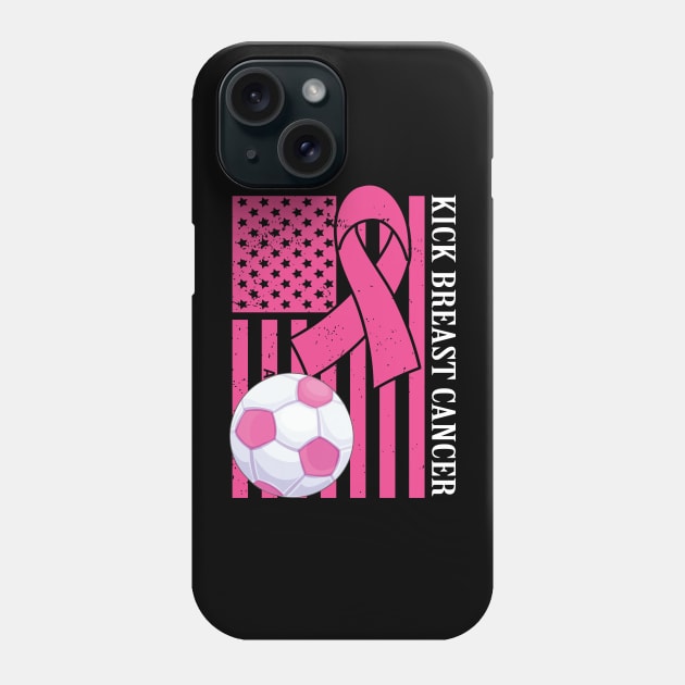 Kick Breast Cancer Awareness Soccer Pink Ribbon Phone Case by DODG99