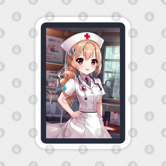 Cute anime nurse Magnet by Spaceboyishere