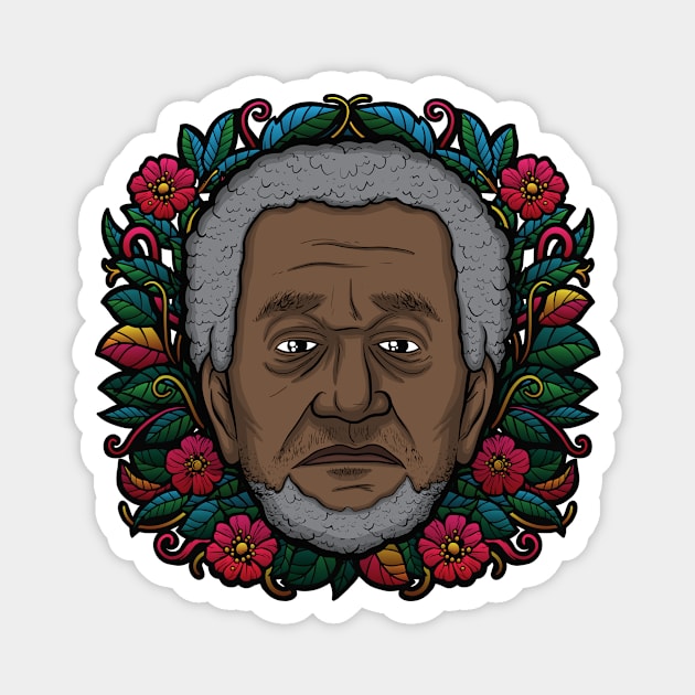 Redd Foxx (Flowered) Magnet by Baddest Shirt Co.