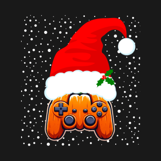 Pumpkin santa hat gaming T-Shirt