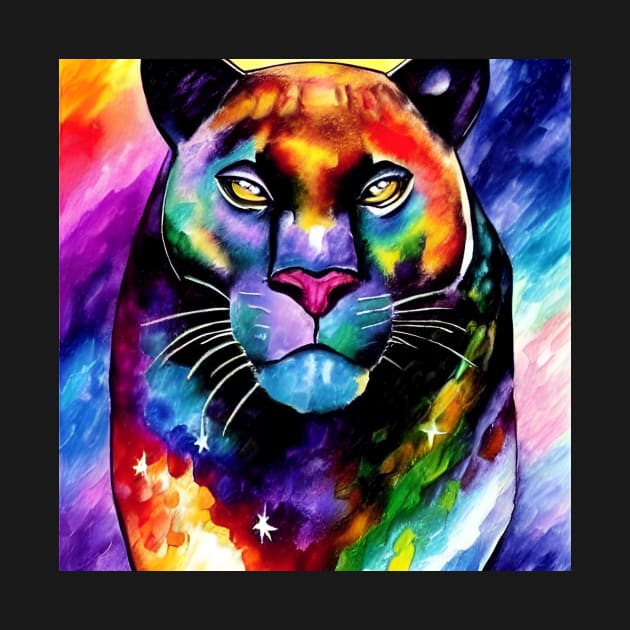 Panther / Cougar - Rainbow Colors by ArtistsQuest