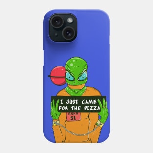 Alien pizza lover Phone Case