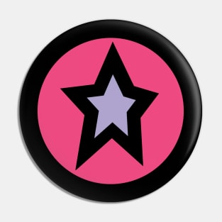 Small Lavender Star Pink Circle Graphic Pin