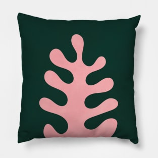 Abstract Shape Botanical Plant Green, Scandi Artwork Pillow