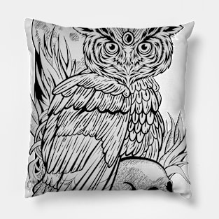 OWL BLACK AND WHITE COLOR Pillow