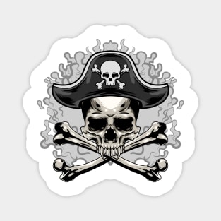 Grey Smoke Skull Pirates Magnet