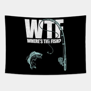 Wtf Where'S The Fish Fishing Tapestry