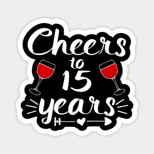 Cheers to 15 years Anniversary Gifts For Couple, Women and Men Magnet