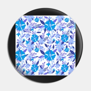 Pastel Color Floral Pattern - White Blue Pin