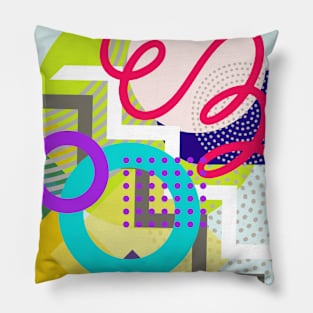 Modern Geometric Pattern Bright POP Retro Style Pillow