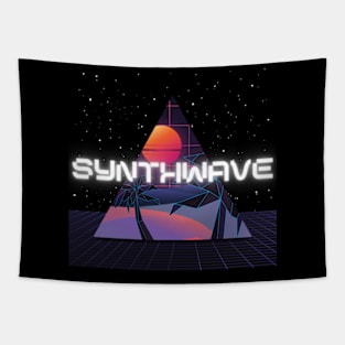 Synthwave Triangle Desert Tapestry