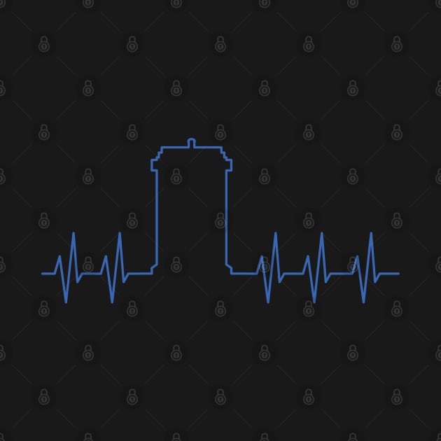 Blue Police Public Call Box - Heart Beats 1 by EDDArt