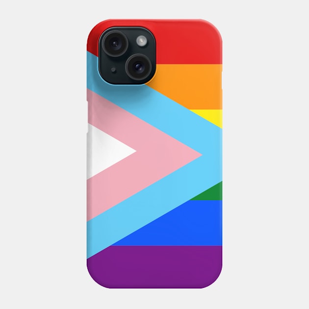 Trans Inclusive Pride Flag LGBTQ+ Edit View Phone Case by Porcupine and Gun