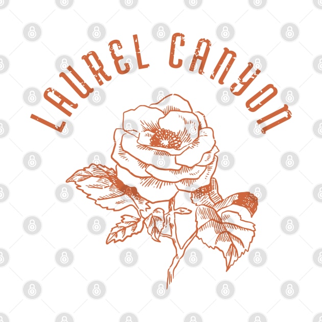 Laurel Canyon rose - orange print by retropetrol