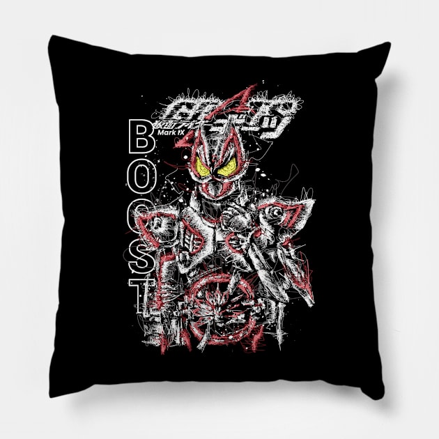 Fox Warrior Scribble Art Pillow by scribble13