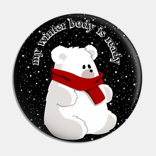 Polar bear winter body Pin