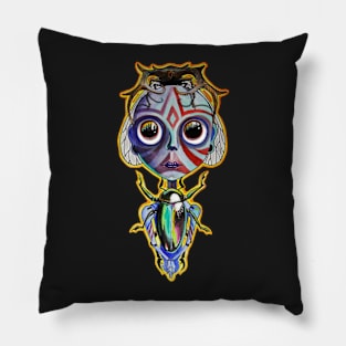 beetle and girl Pillow