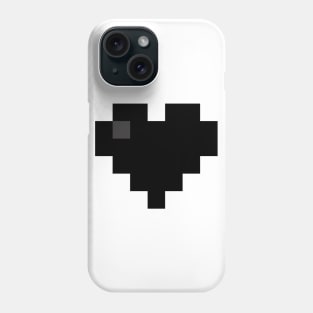 Simple Black Pixel Heart Phone Case