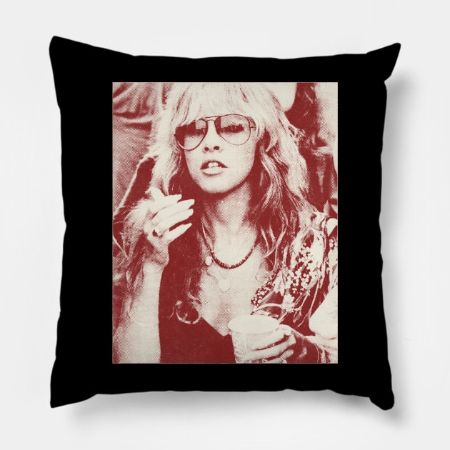 Stevie Nicks-Vintage Halftone Pillow by Ecsa