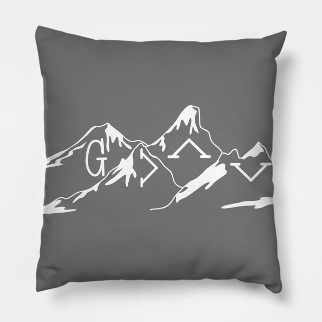 God is greater than the highs and the lows Pillow by AndreaBlack
