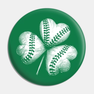St. Patrick's Baseball Softball Shamrock Baseball Stitches Cute Baseball Lover Pin