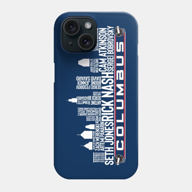 Columbus Hockey Team All Time Legends, Columbus City Skyline Phone Case by Legend Skyline