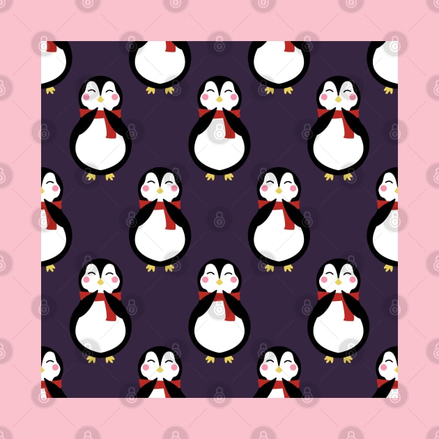 Seamless pattern with cute penguins by Nataliia1112