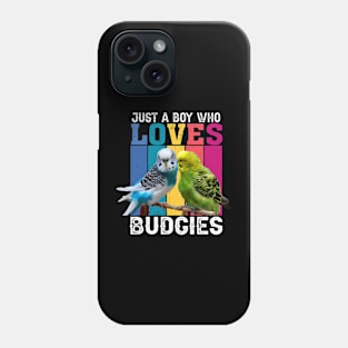 Rainbow Wings: Just A Boy Who Loves Budgies Graphic Tee Phone Case