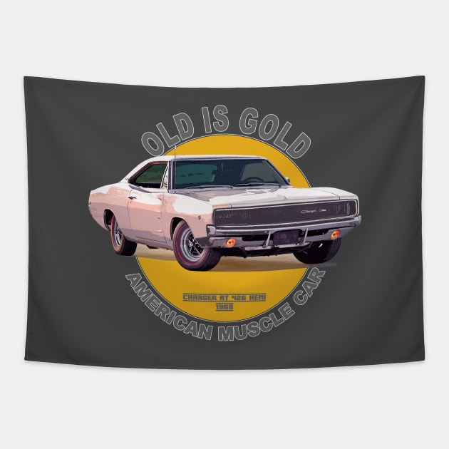 Charger RT 426 Hemi American Muscle Car 60s 70s Old is Gold Tapestry by Jose Luiz Filho