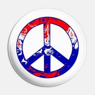 USA Peace Symbol For Fourth Of July Pin