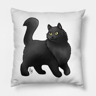 Cat - Turkish Angora - Black Pillow