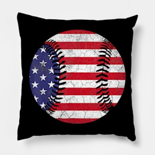 American Flag July 4th USA Baseball Lover Pillow