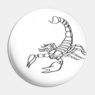 Scorpion Line Art Pin