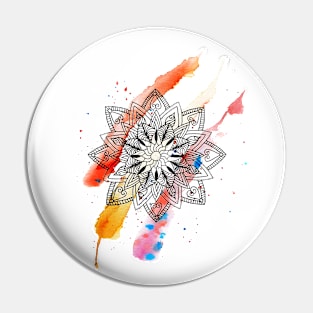 Watercolor mandala Pin