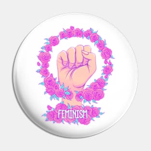 Feminism and Roses Pin