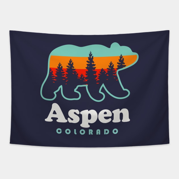 Aspen Colorado Souvenir Bear Rocky Mountains Tapestry by PodDesignShop