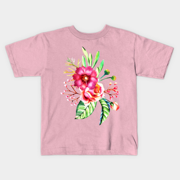 Hand Painted Watercolor Flowers Painting Kids T Shirt Teepublic