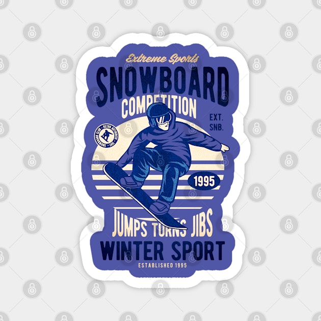 Snowboard jump Magnet by Tempe Gaul