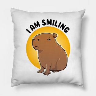 I am Smiling Capybara Pillow