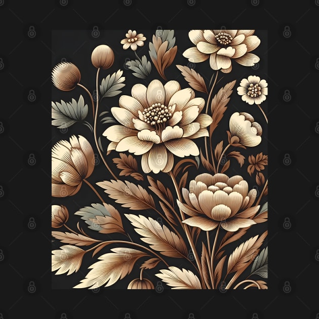 Beige Floral Illustration by Jenni Arts