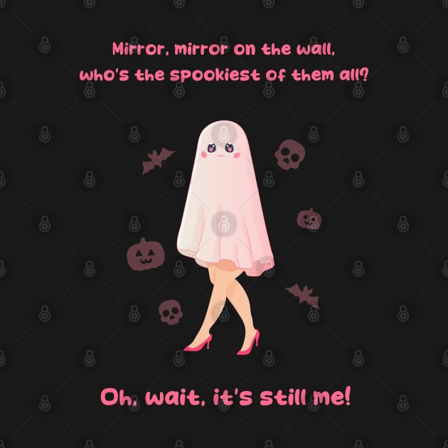 Halloween pink barbie lettering funny pink ghost by Ann4design