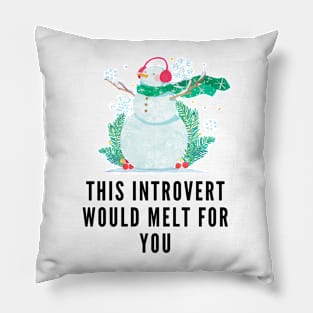 Introvert Christmas Quote Pillow