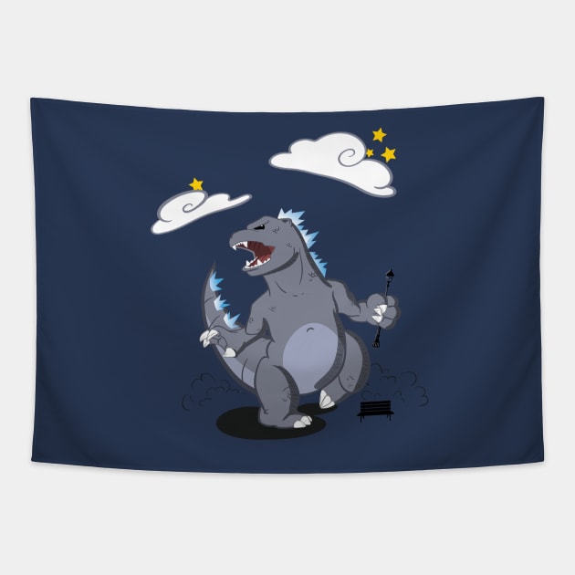 Godzilla La Land Tapestry by CuberToy