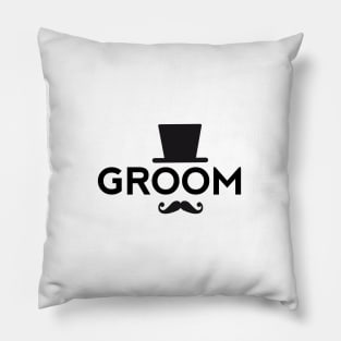 Groom t-shirt with hat and mustache Pillow