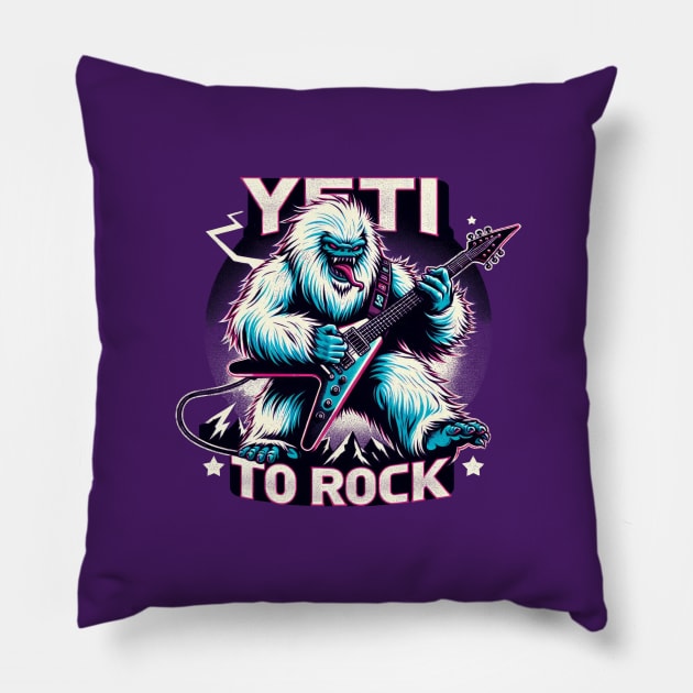 Yeti to Rock! Pillow by Fabled