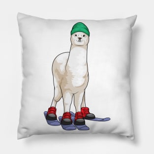 Alpaca Skier Ski Winter sports Pillow